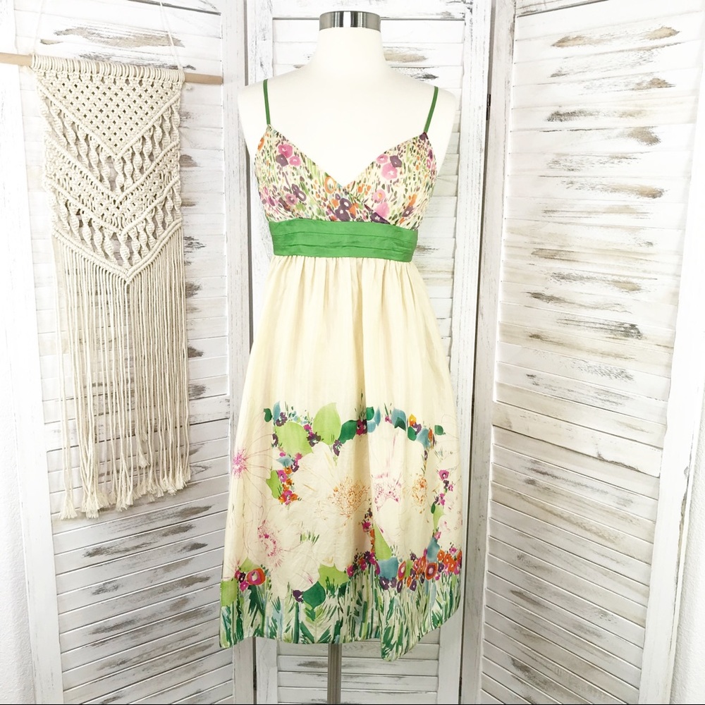 Anthropologie / Saja Silk Floral Spaghetti Strap S